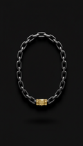Forged Steel Chain Necklace with Urban Gold Clasp