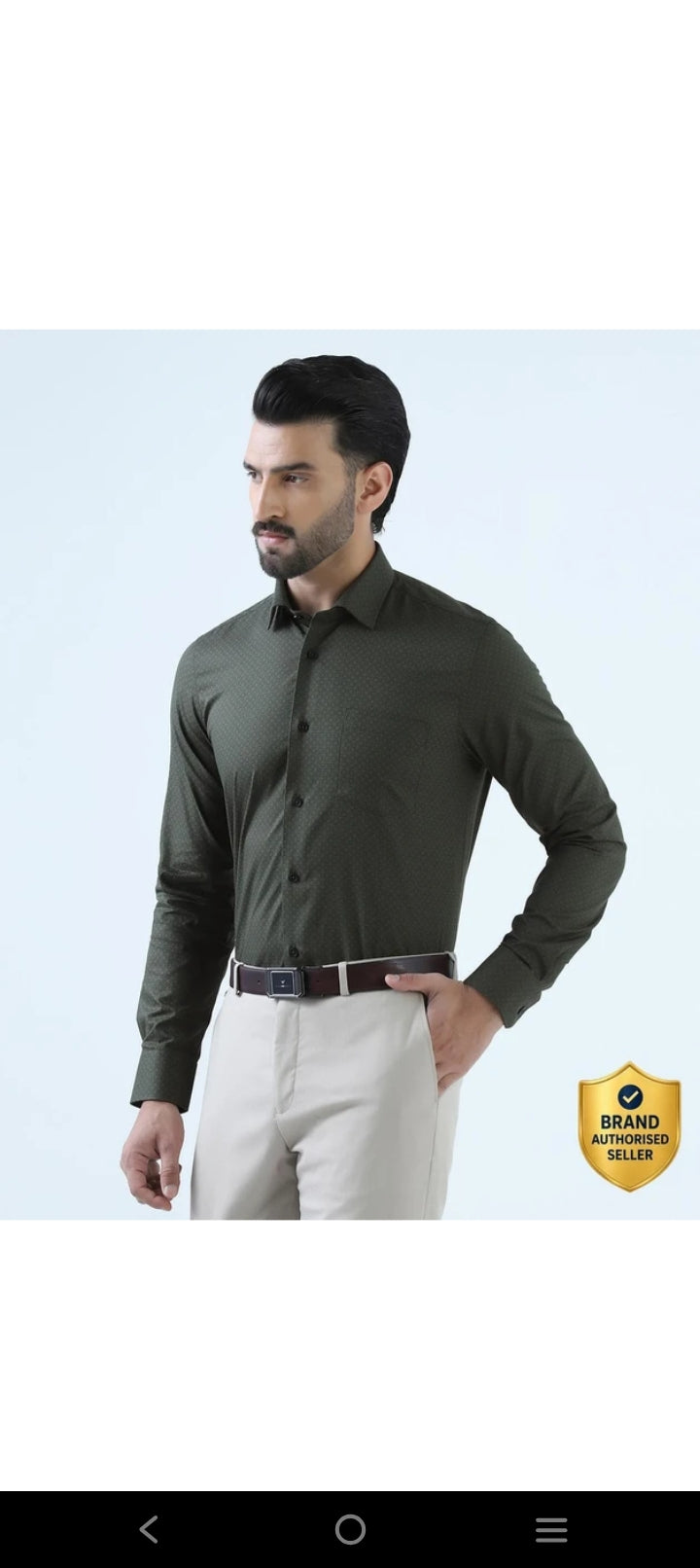 Men Slim Fit Painted Cut Away Collar Formal Shirt
